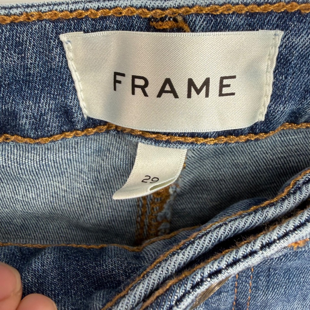 Frame Le Crop Mini Boot Jeans Womens 29 Disarm Medium Wash High Rise Cropped - Picture 4 of 8